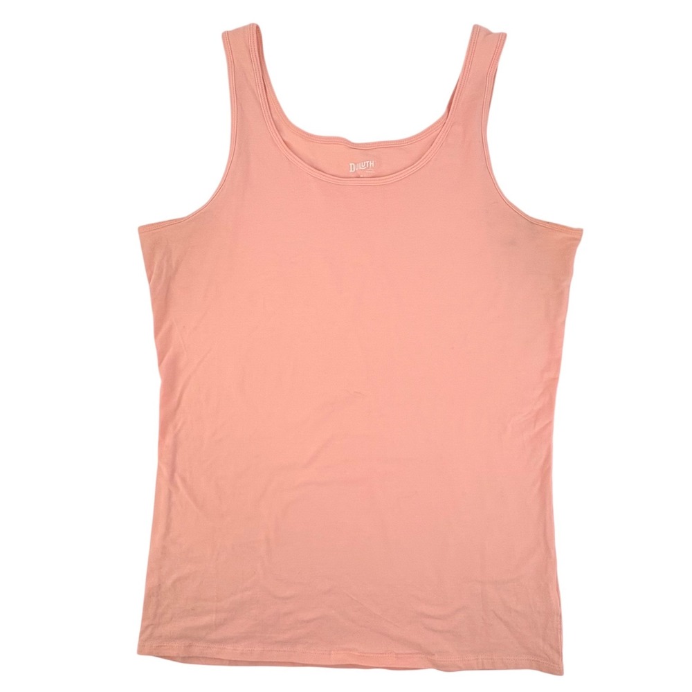 Duluth Trading Co Womens Medium Peach Scoop Neck Cotton Spandex Tank Top 3832